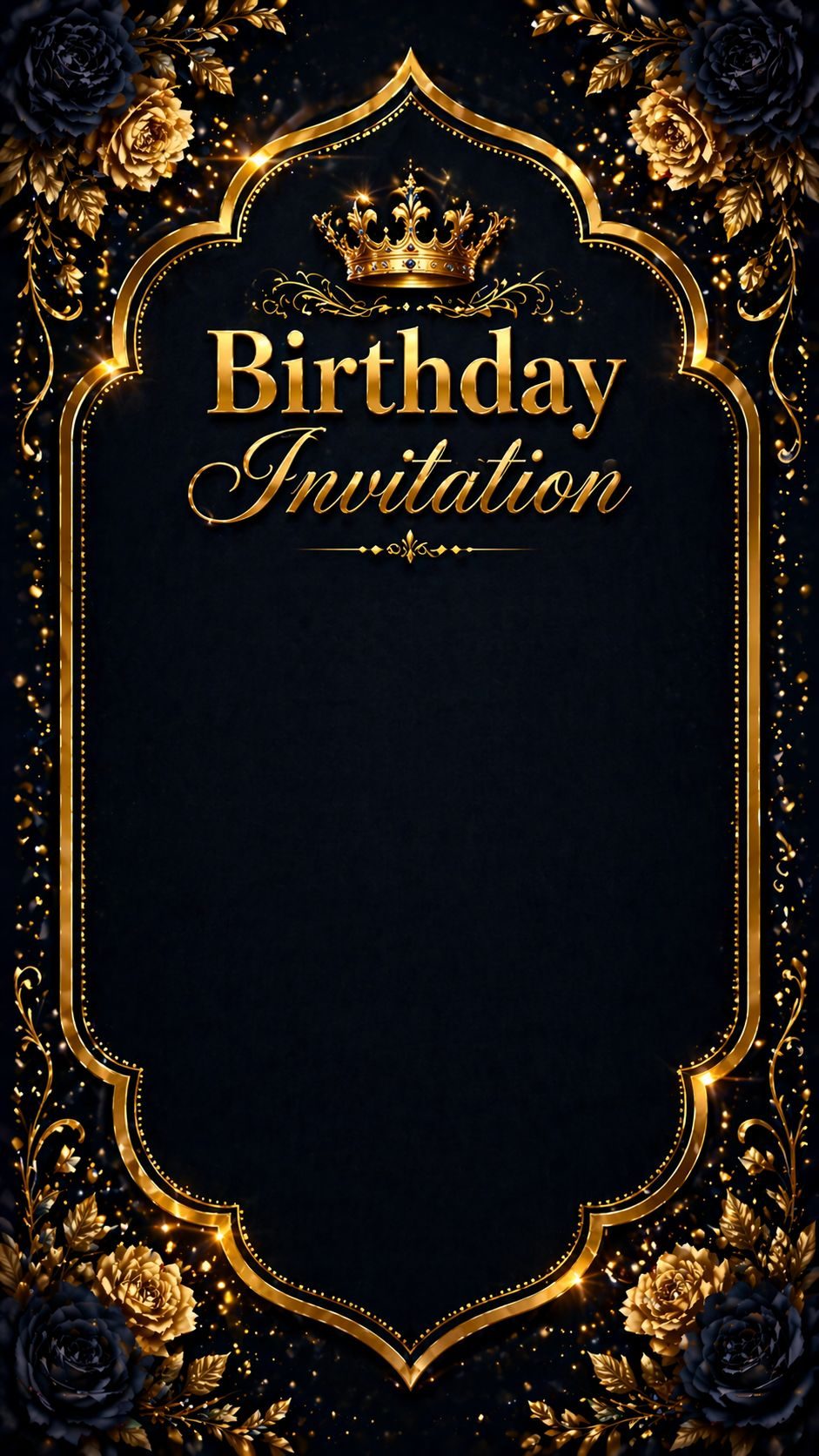 Royal Gold Birthday Card Template background